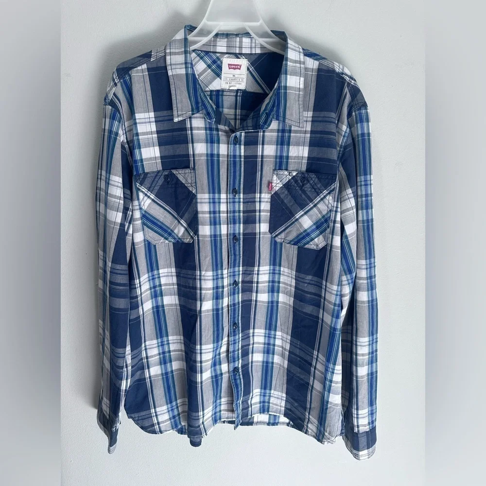 Levi’s Men’s Classic Standard Fit Western Shirt Plaid Size XXL